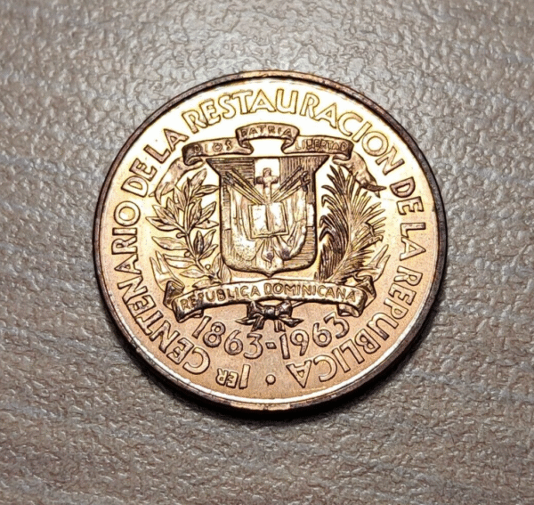 REPUBLICA DOMINICANA 1 CENTAVO 1963 KM 25 SC- BRILLO ORIGINAL - Imagen 2