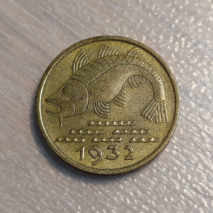 DANZIG POLONIA POLAND 10 PFENNIG 1932 MBC+