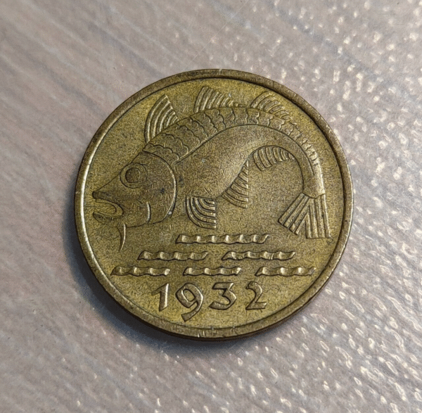 DANZIG POLONIA POLAND 10 PFENNIG 1932 MBC+