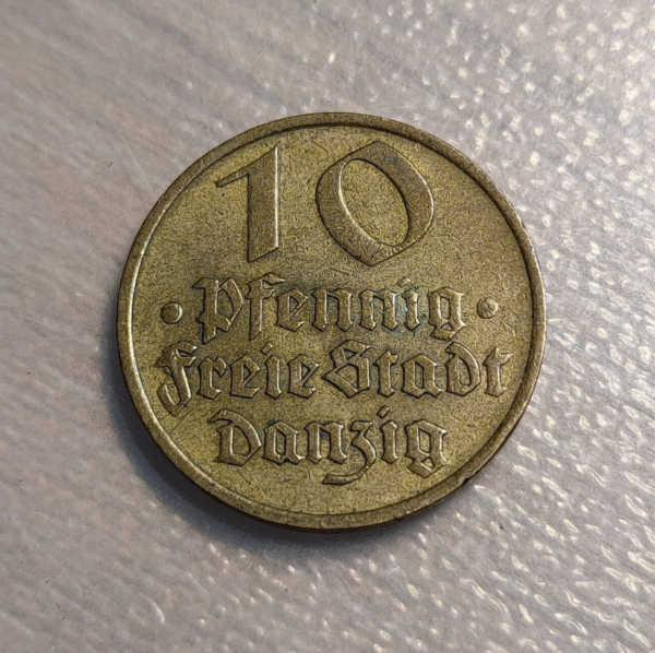 DANZIG POLONIA POLAND 10 PFENNIG 1932 MBC+ - Imagen 2