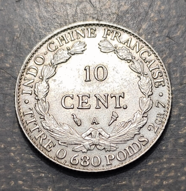INDOCHINA FRANCESA FRENCH INDOCHINA INDOCHINE 10 CENTIMES 1929 EBC+ - Imagen 2