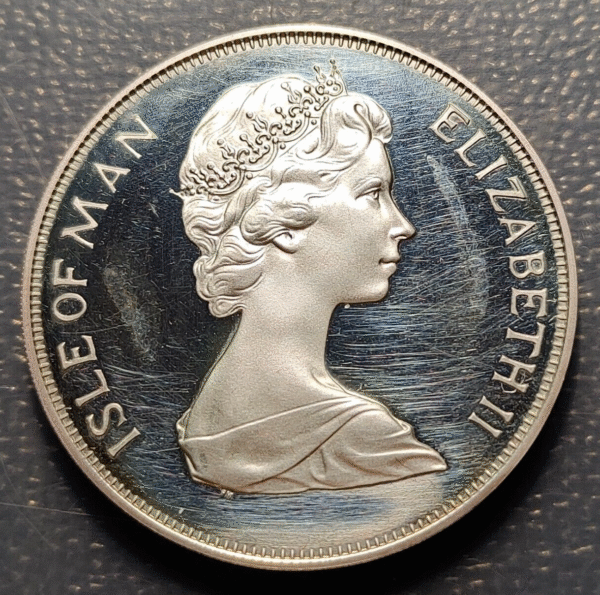 ISLE OF MAN ELIZABETH II CROWN 1952 SILVER PLATA EBC/EBC+