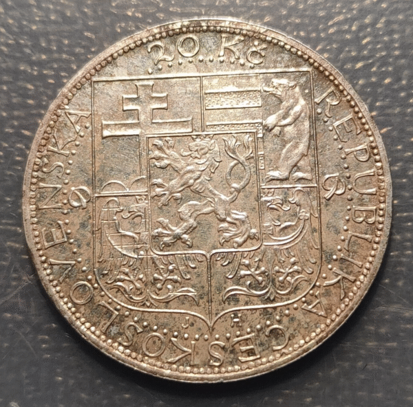 CHECOSLOVAQUIA CZECHOSLOVAKIA 20 KORUN 1937 - Imagen 2