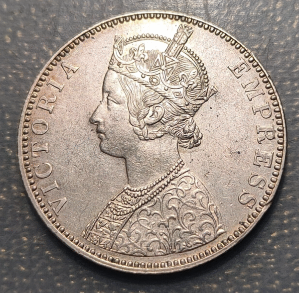INDIA BRITISH INDIA BRITANICA VICTORIA 1 RUPEE 1 RUPIA 1892 EBC