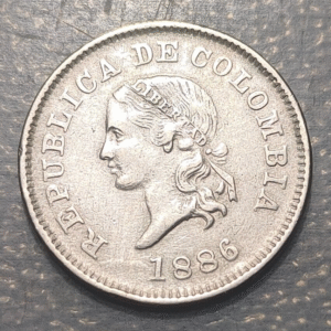 COLOMBIA 5 CENTAVOS 1886