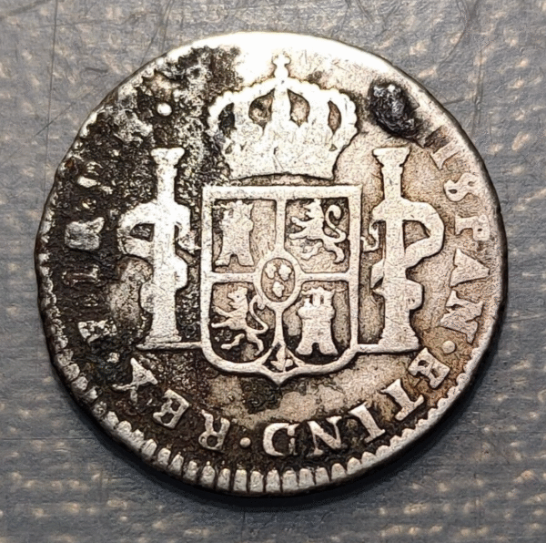 BOLIVIA POTOSI CHARLES III OF SPAIN SPANISH COLONIAL 1 REAL 1777 PR 3.15g - Imagen 2