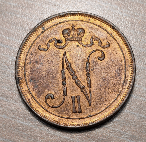 FINLANDIA FINLAND OCUPACION RUSIA 10 PENNIA 1916 SC UNC BRILLO ORIGINAL BRIGHT