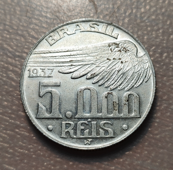 BRASIL BRAZIL 5000 REIS 1937 EBC+ - Imagen 2