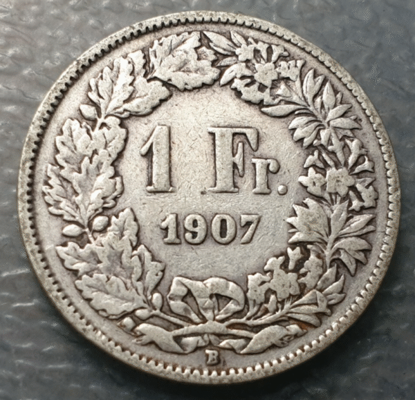 SUIZA SWITZERLAND 1 FRANCO 1 FRANC 1907 B BC+
