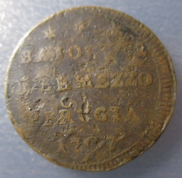 ESTADOS PAPALES PONTIFICIO VATICANO PERUGIA PIO VI 2 1/2 BAIOCCHI 1797 - Imagen 2