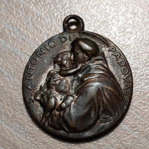 MEDALLA RELIGIOSA SAN ANTONIO DE PADOVA PADUA / LA VIRGEN 20x17mm 2,88g