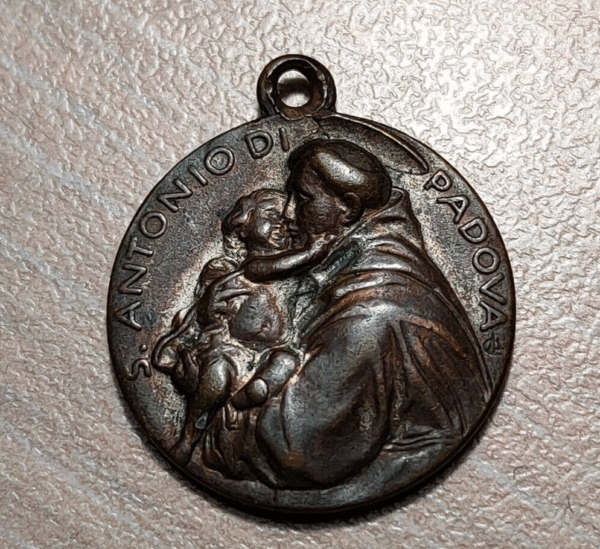 MEDALLA RELIGIOSA SAN ANTONIO DE PADOVA PADUA / LA VIRGEN 20x17mm 2,88g