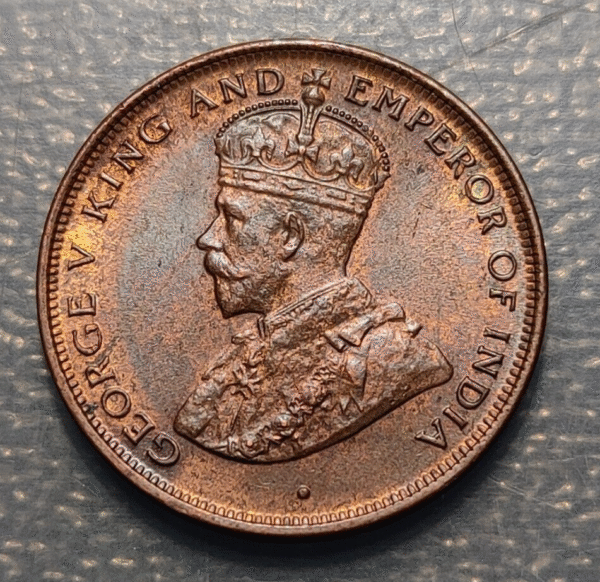 CEYLON CEYLAN SRI LANKA GEORGE V 1 CENT 1925 EBC/EBC+ BRILLO ORIGINAL BRIGHT