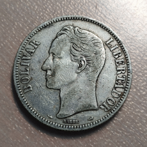 VENEZUELA 5 BOLIVARES 1904 MBC-