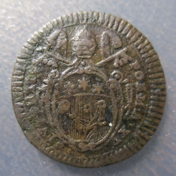 ESTADOS PAPALES PONTIFICIO VATICANO PIO VI 1/2 BAIOCCO ROMANO AÑO XV (1789)