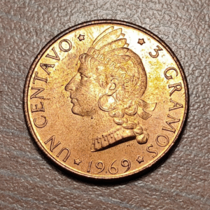 REPUBLICA DOMINICANA FAO 1 CENTAVO 1969 KM 32 SC UNC BRILLO ORIGINAL