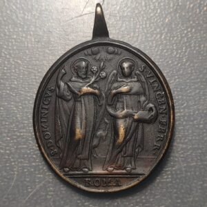 MEDALLA RELIGIOSA ITALIA ROMA SAN DOMINGO DE GUZMAN SAN VICENTE FERRER VIRGEN