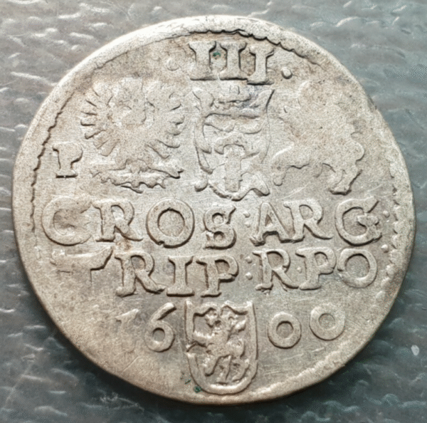 POLONIA POLAND POSNAN SIGISMUNDO III VASA ZYGMUNT III WASA 3 GROSZE TROYAK 1600 - Imagen 2