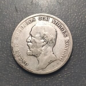 SUECIA SWEDEN OSCAR II 2 KRONOR 1898 BC+