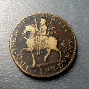 IRLANDA IRELAND JAMES II GUN MONEY 1 CORONA  1 CROWN 1690  BC+/MBC-