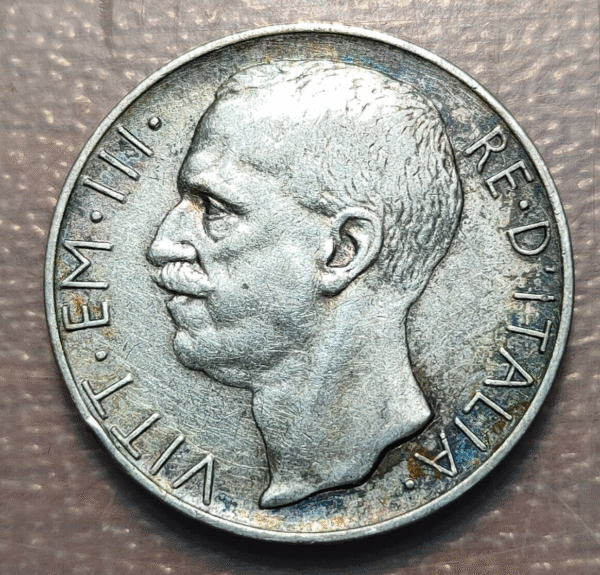 ITALIA REINO VITTORIO EMANUELE III 10 LIRAS 10 LIRE 1928 RAYITAS LIMPIEZA - Imagen 2