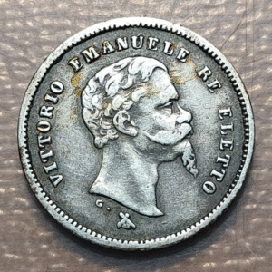 ITALIA FLORENCIA REINO VITTORIO EMANUELE II REY ELECTO 50 CENTESIMI 1860