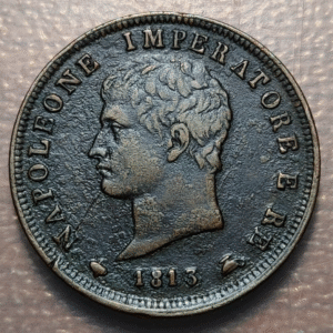 ITALIA REINO DE NAPOLEON 1 SOLDO 1813 M MILAN MBC+