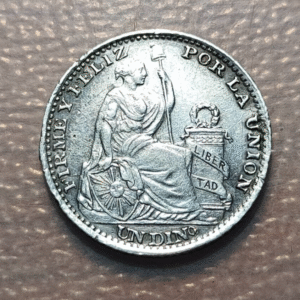 PERU 1 DINERO 1893 TF KM 204.2 DEFECTO CANTO O DESCOLGADA