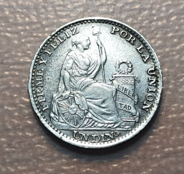 PERU 1 DINERO 1893 TF KM 204.2 DEFECTO CANTO O DESCOLGADA