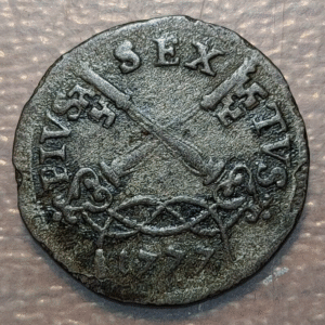 ESTADOS PAPALES VATICANO PIO VI 2 BAIOCCHI 1777 MBC-