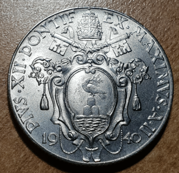 VATICANO PIO XII 1 LIRA 1940 SC-/SC - Imagen 2