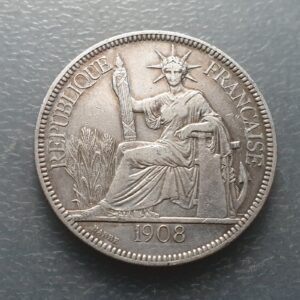 FRENCH INDOCHINA INDOCHINE 1 PIASTRE 1908