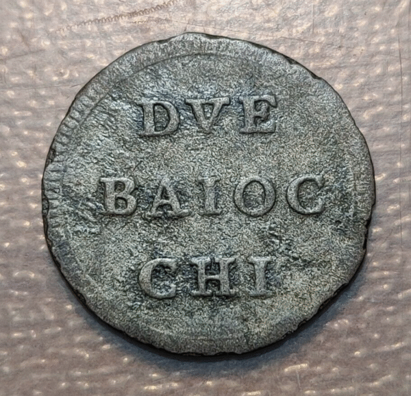 ESTADOS PAPALES VATICANO PIO VI 2 BAIOCCHI 1777 MBC- - Imagen 2