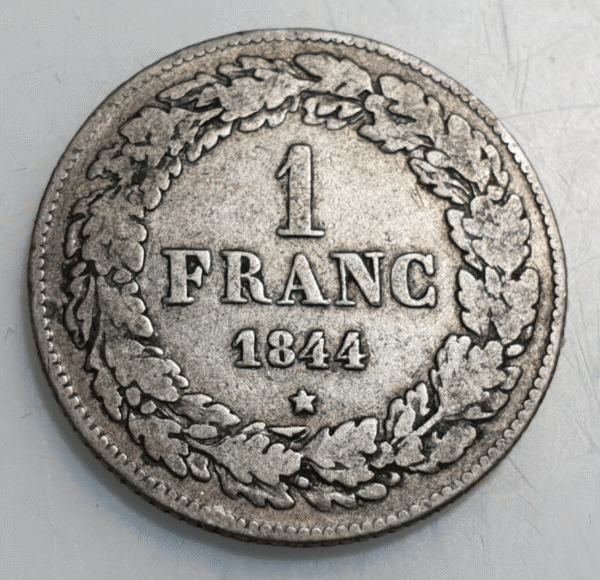 BELGICA BELGIUM LEOPOLD I LEOPOLDO I 1 FRANCO 1 FRANC 1844 MBC-/MBC ESCASA - Imagen 2