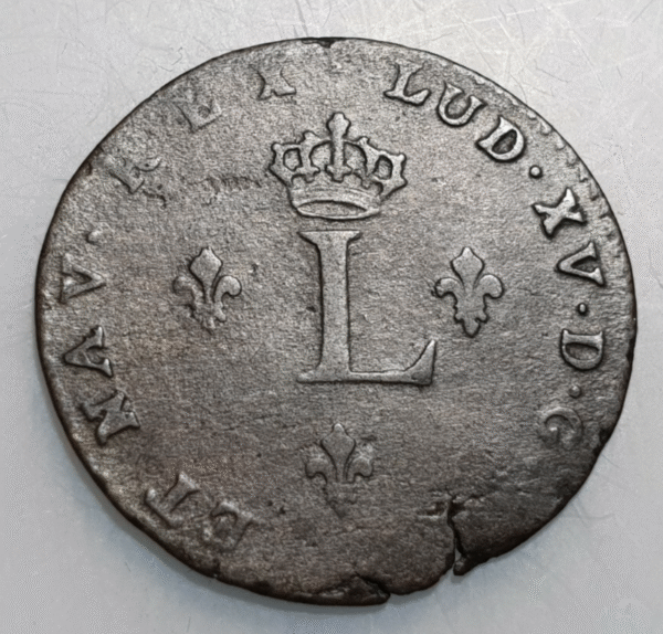 FRANCIA FRANCE LUIS XV LOUIS XV DOUBLE SOL - 2 SOUS 1758 MBC- ESCASA SCARCE