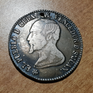 BOLIVIA MEDALLA 1861 COCHABAMBA AL VENCEDOR DE S JUAN ACHA MODULO 4 SOLES AGUJER