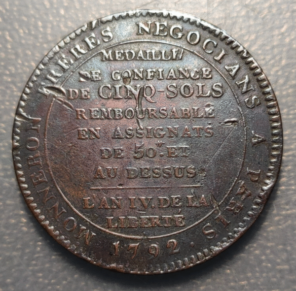 FRANCIA FRANCE 5 SOLS 1782 REVOLUCION FRANCESA FRENCH REVOLUTION - Imagen 2