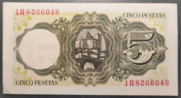 ESPAÑA 5 PESETAS 1951 JAIME BALMES SC UNC - Imagen 2