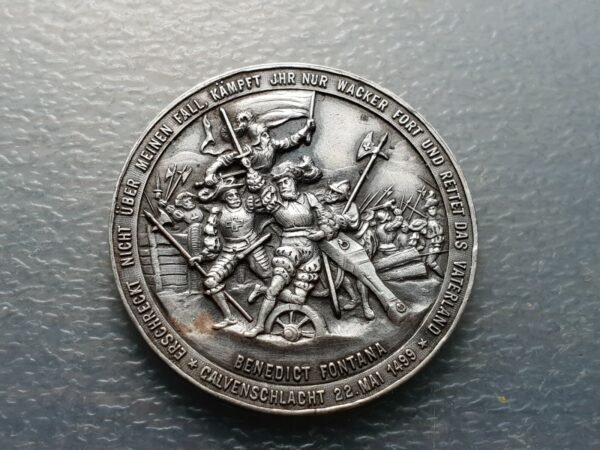 SUIZA SWITZERLAND BATALLA CALVEN CALVENSCHACHT BENEDETTO FONTANA MEDALLA 33 mm