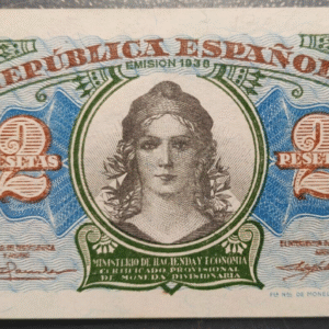 ESPAÑA REPUBLICA 2 PESETAS 1938 SC UNC