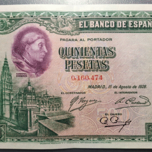 ESPAÑA 500 PESETAS 1928 CISNEROS EBC/EBC+