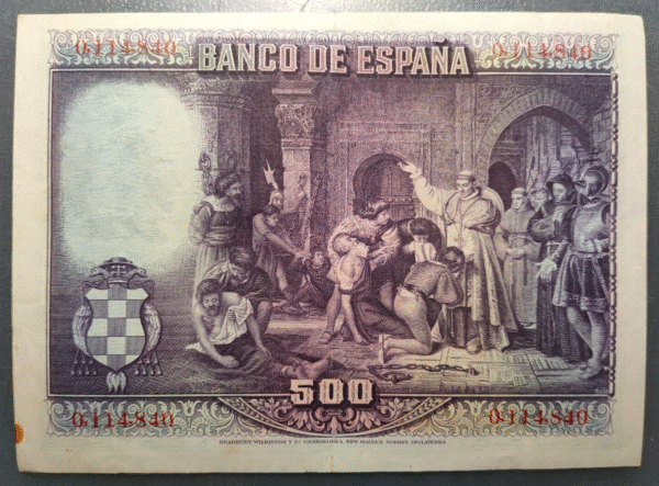 ESPAÑA 500 PESETAS 1928 CISNEROS MBC+ - Imagen 2