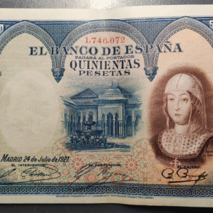 ESPAÑA ISABEL LA CATOLICA 500 PESETAS 1927 EBC/EBC+