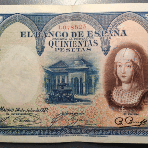 ESPAÑA ISABEL LA CATOLICA 500 PESETAS 1927 EBC