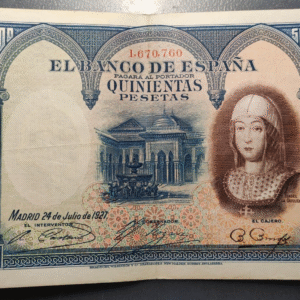ESPAÑA ISABEL LA CATOLICA 500 PESETAS 1927 EBC