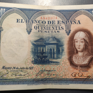 ESPAÑA ISABEL LA CATOLICA 500 PESETAS 1927 EBC