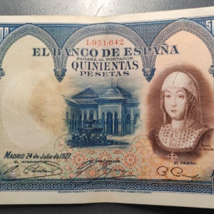 ESPAÑA ISABEL LA CATOLICA 500 PESETAS 1927 EBC