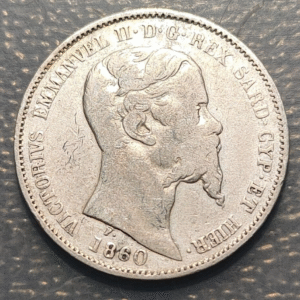 ITALIA REINO CERDEÑA SARDEGNA SAVOIA SABOYA VITTORIO EMANUELE II 1 LIRA 1860 M