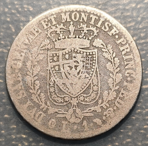 ITALIA REINO CERDEÑA SARDEGNA SAVOIA SABOYA CARLO FELICE 1 LIRA 1830 TURIN - Imagen 2