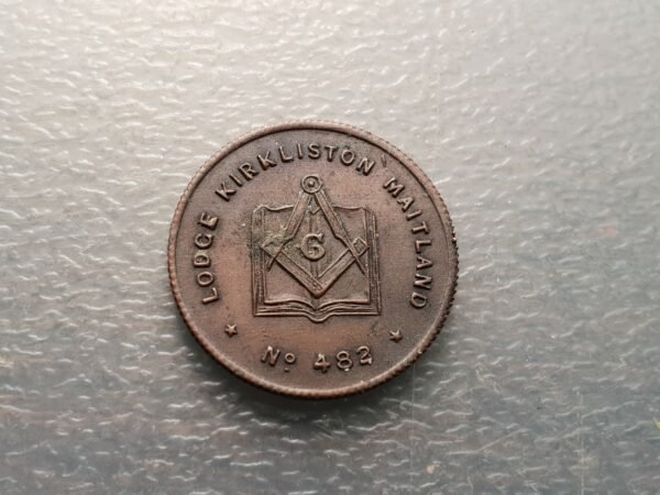 GRAN BRETAÑA ESCOCIA SCOTLAND MEDALLA MASONICA MASON LODGE KIRKLISTON 21 mm